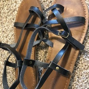 Black strap sandals